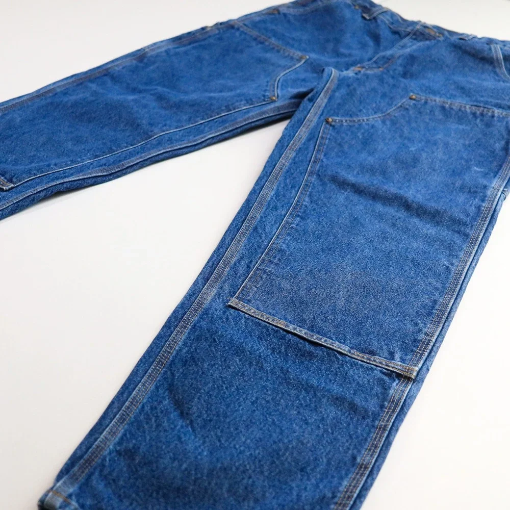 Vintage Carhartt B73 DST Double Knee Denim Work Pants Jeans 36x34 Made In Mexico